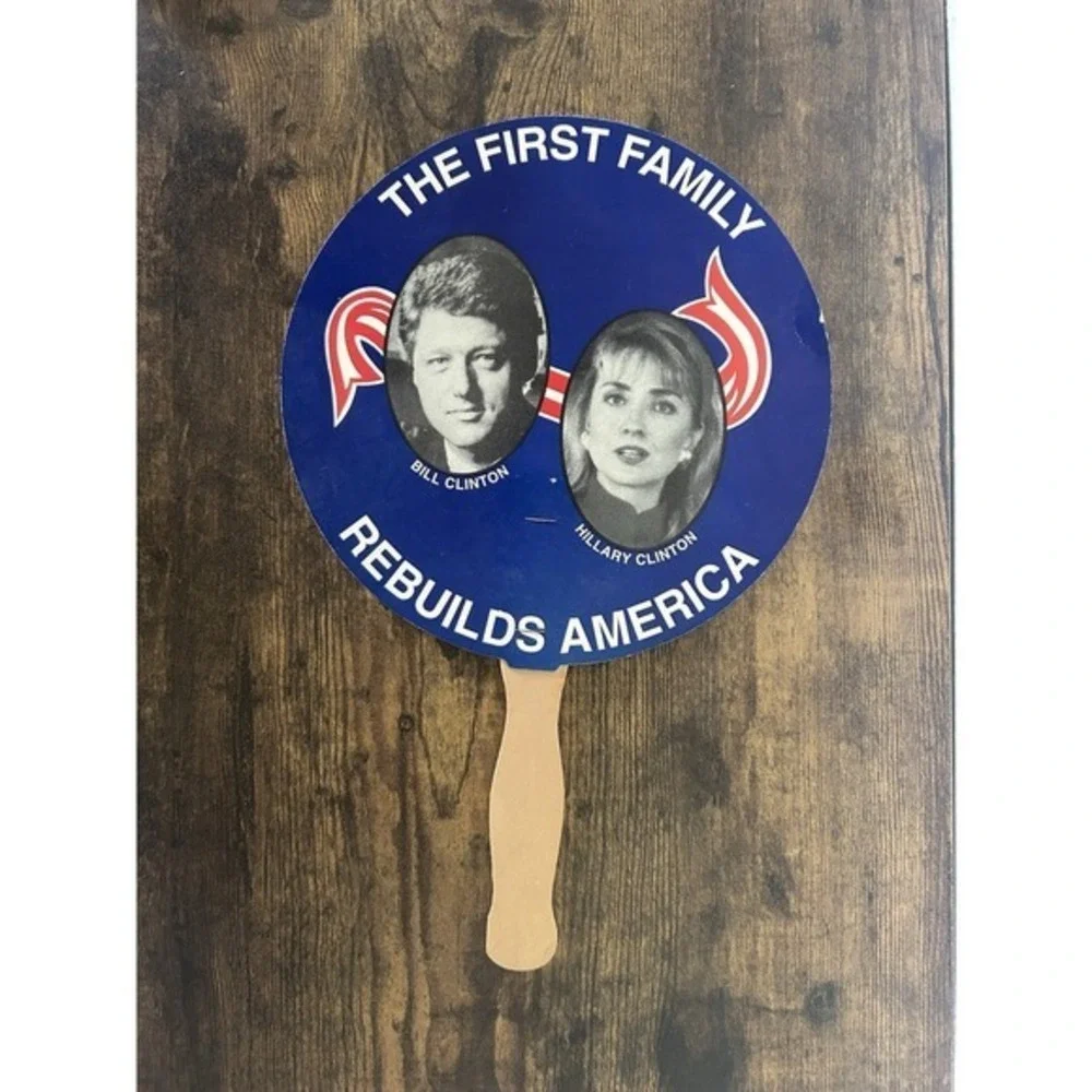 2-PC Bill & Hillary Clinton First Family Rebuilds America‎ Hand Fan Campaign